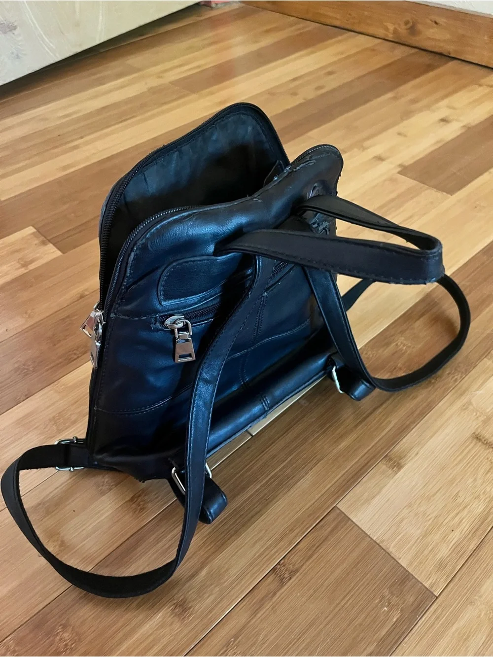 Wilson’s Real Leather black backpack